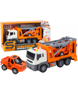 Lean Toys Multifunctional tractor with lights and sounds 1:16 orange car
