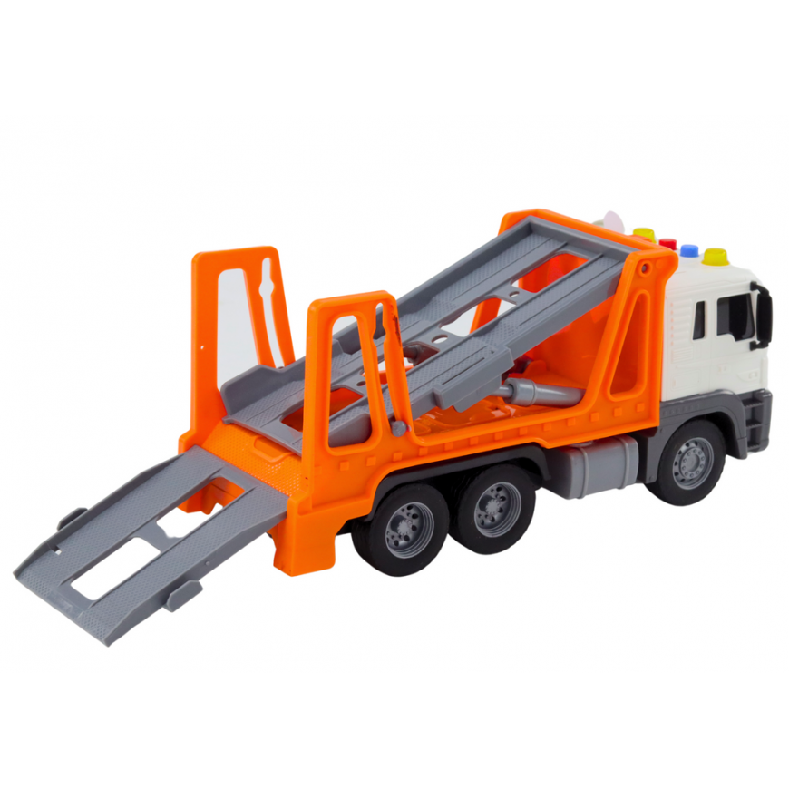 Lean Toys Multifunctional tractor with lights and sounds 1:16 orange car – 3
