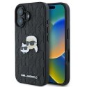 Dėklas Karl Lagerfeld KLHCP16SPGKLKCPK iPhone 16 6.1" juoda/juodas hardcase Monogram Karl&Chaoupette Head Pin