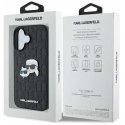 Dėklas Karl Lagerfeld KLHCP16SPGKLKCPK iPhone 16 6.1" juoda/juodas hardcase Monogram Karl&Chaoupette Head Pin