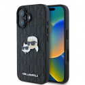 Dėklas Karl Lagerfeld KLHCP16SPGKLKCPK iPhone 16 6.1" juoda/juodas hardcase Monogram Karl&Chaoupette Head Pin