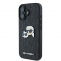 Dėklas Karl Lagerfeld KLHCP16SPGKLKCPK iPhone 16 6.1" juoda/juodas hardcase Monogram Karl&Chaoupette Head Pin