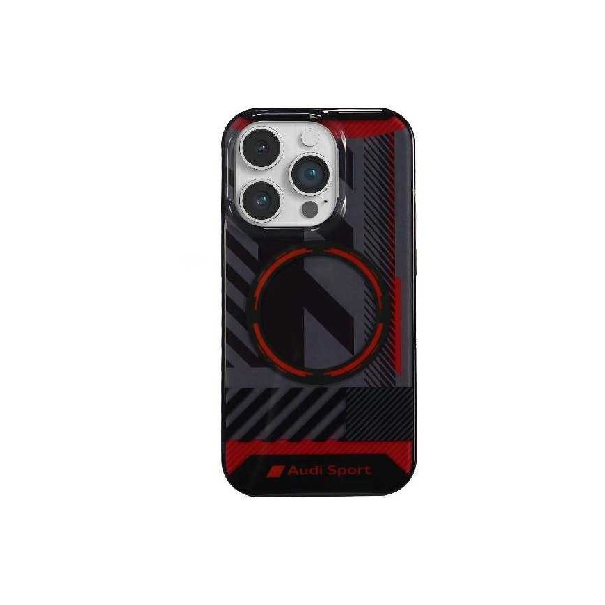 Apple iPhone 14 Pro Audi dėklas IML Sport MagSafe Case (AU-IMLMIP14P-RSQ/D2-BK) juodos spalvos
