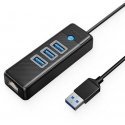 Adapter ORICO PW3UR-U3, 3x USB and 1x RJ45 Adapter ORICO PW3UR-U3, 3x USB and 1x RJ45