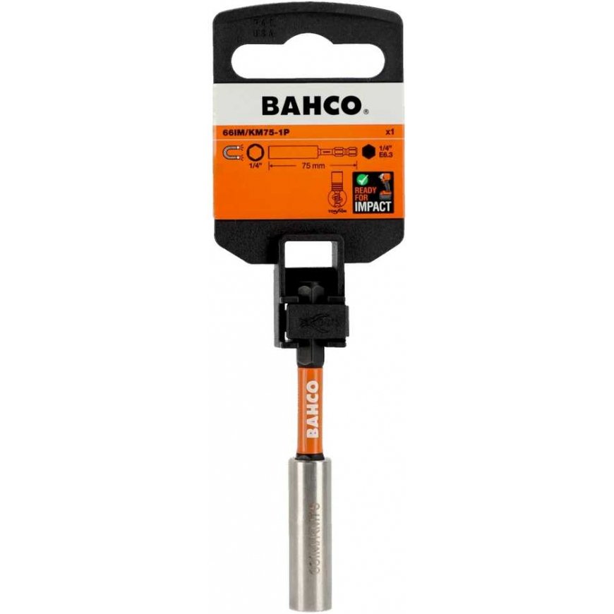 Bahco Magnetic impact bit holder 75mm, , 1/4", 1pc