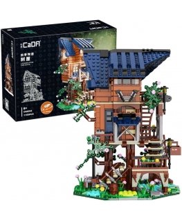 Klocki konstrukcyjne CaDA Set Cztery Seasons Świecący domek na drzewie 1155 parts swiatlo LED