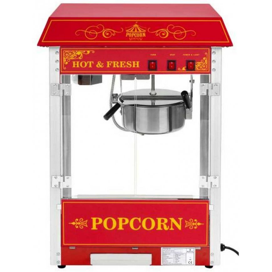 Royal Catering Professional, efficient adjustable popcorn machine 230V 1.6kW red – 2