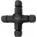 Orno Kabelio jungtis, keturių krypčių X tipo skirstytuvas su greita jungtimi, IP68, 3x4mm2, 400V/16A Orno Kabelio jungtis, keturių krypčių X tipo skirstytuvas su greita jungtimi, IP68, 3x4mm2, 400V/16A