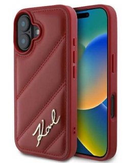 Case Karl Lagerfeld KLHCP16SPQDSMGR iPhone 16 6.1" red/red hardcase Quilted Signature