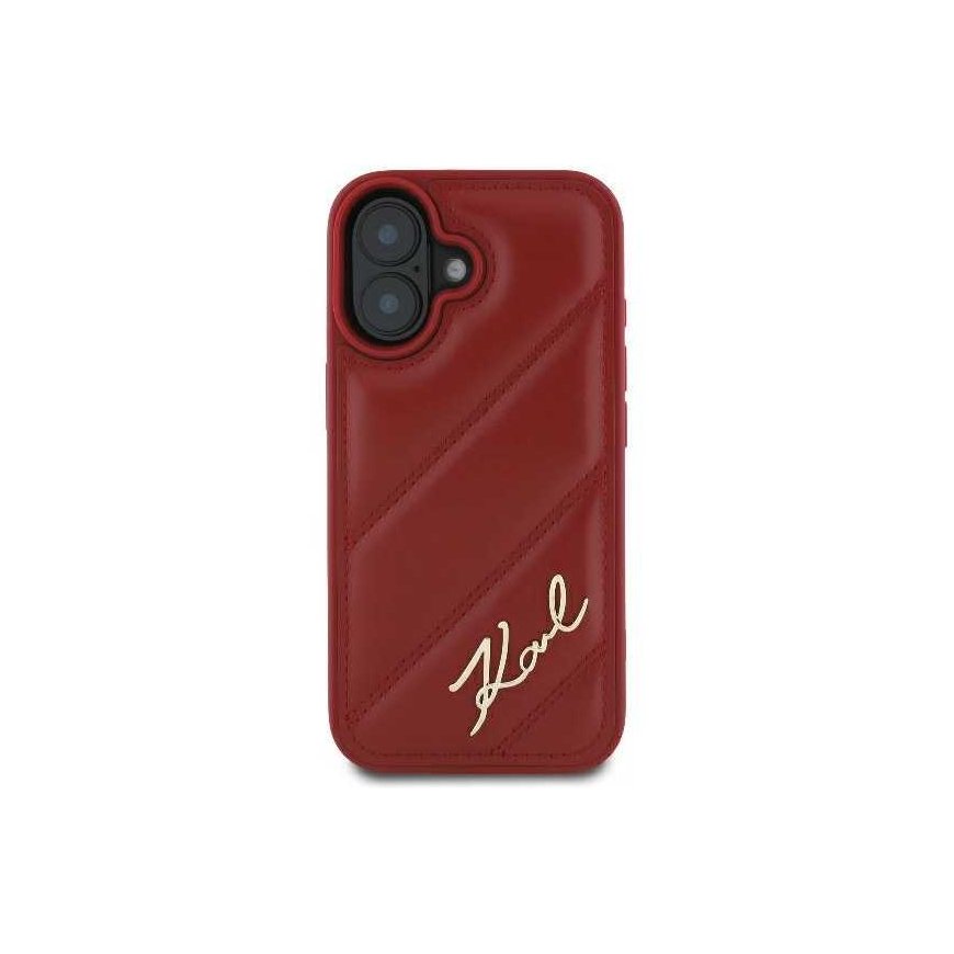 Case Karl Lagerfeld KLHCP16SPQDSMGR iPhone 16 6.1" red/red hardcase Quilted Signature – 2