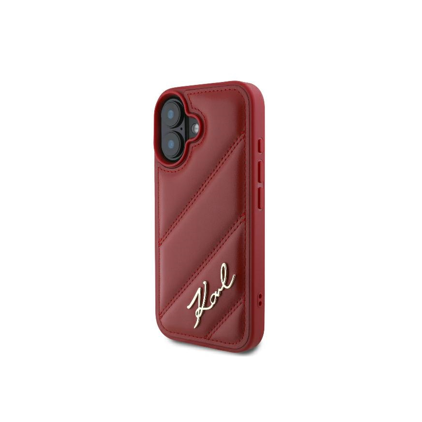 Dėklas Karl Lagerfeld KLHCP16SPQDSMGR iPhone 16 6.1" raudona/red hardcase Quilted Signature – 5