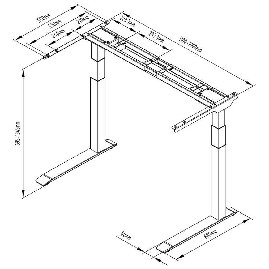 Spacetronik SPE-233G electric table frame – 3