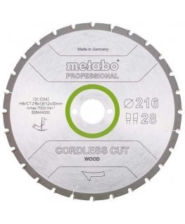 Mbg Piotr Kizlinski METABO CIRCULAR SAW HW/CT 216x30x28z BATTERY CUTTING WOOD PROFESSIONAL