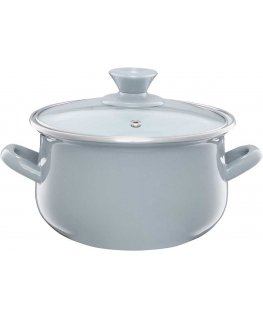 Enamel pot with lid Pyza gray 20 cm 3.8 l ENAMEL OLKUSZ