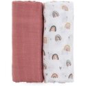 Petite&Mars Misty Bamboo Muslin Wrap Set of 2 | Rose Petite&Mars Misty Bamboo Muslin Wrap Set of 2 | Rose