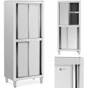 Royal Catering Stainless steel catering cabinet with sliding doors 120 kg 80 x 50 x 180 cm Royal Catering Stainless steel catering cabinet with sliding doors 120 kg 80 x 50 x 180 cm