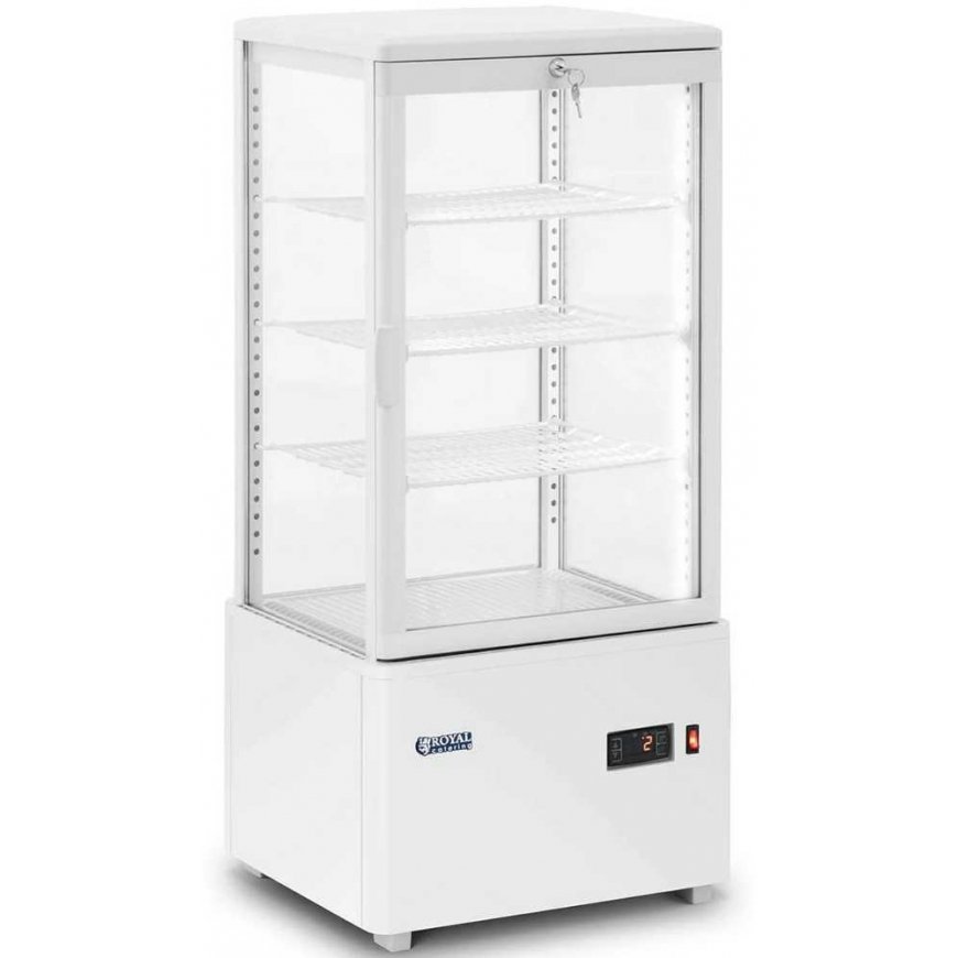 Refrigerator Royal Catering Refrigerator showcase, glass, 4 levels, 78 l - white – 2