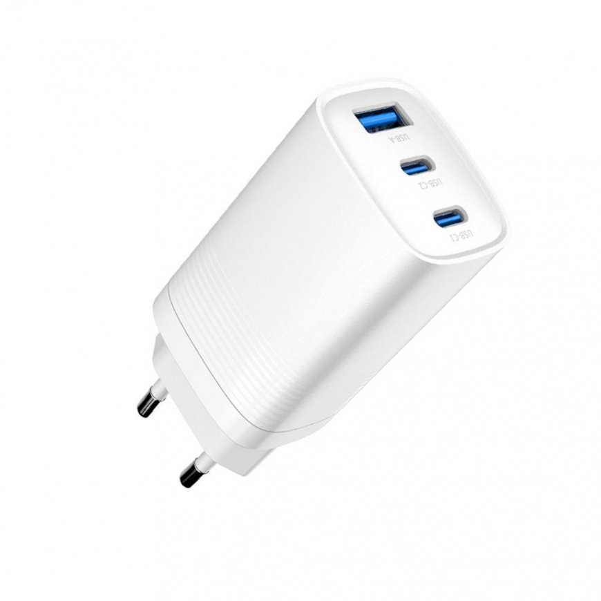65W Max Fast Charger EU USB-C1/USB-C1/USB-A White