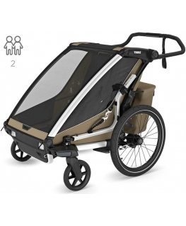 Thule Chariot Cross 2 Double Bike Trailer | G3 faded khaki