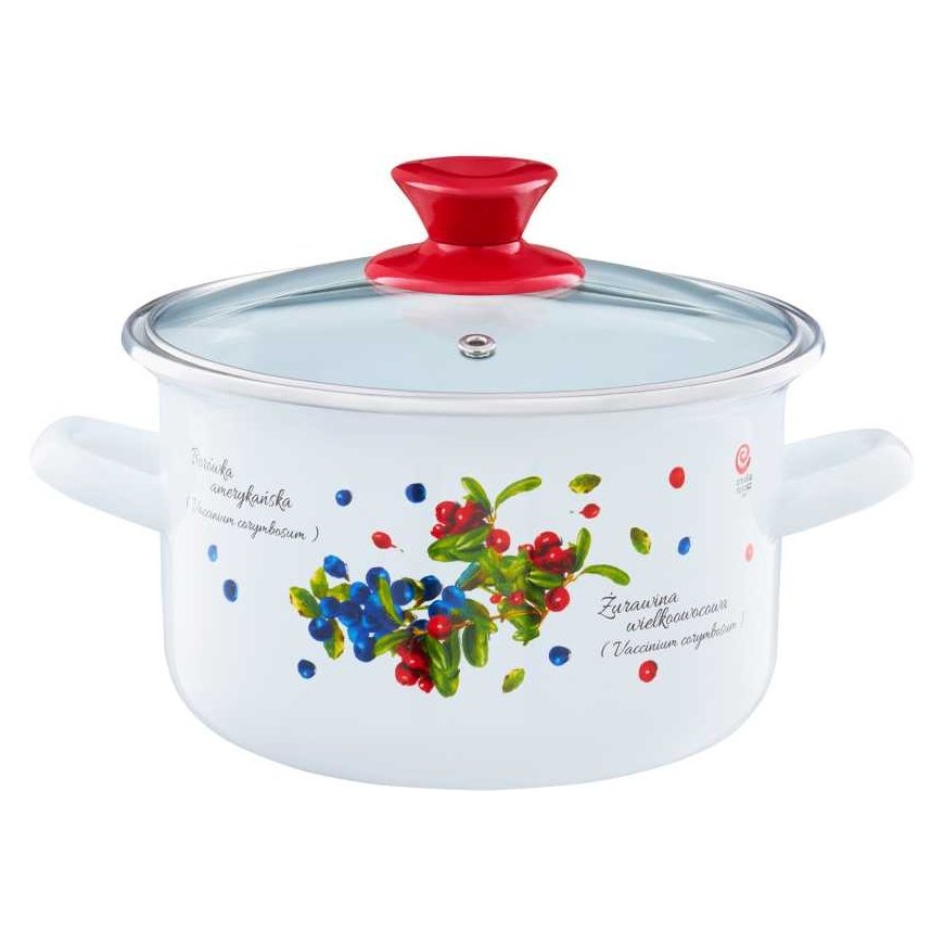 Emalia Olkusz Enamel pot with lid