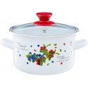 Enamel pot with lid Borówka 18 cm 2.9 l ENAMEL OLKUSZ Enamel pot with lid Borówka 18 cm 2.9 l ENAMEL OLKUSZ