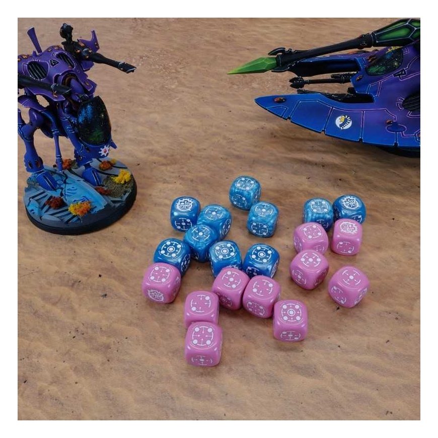 Puzzle Q Workshop Crosshairs Compact D6 Rpg Dice Set (Blue And Pink Sp.) – 2