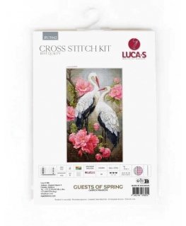 luca S Counted Cross Stitch Kit "Spring Guests" 22 x 37 cm SBU5042