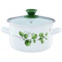 Enamel pot with lid Eucalyptus 22 cm 5 l ENAMEL OLKUSZ Enamel pot with lid Eucalyptus 22 cm 5 l ENAMEL OLKUSZ