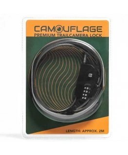 Apsaugos nuo vagystės kameros spąstų užraktas – Camouflage Premium Trailcamera Lock – WildcameraXL