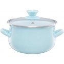 Enamel pot with lid Pyza miętowy 14 cm 1.25 l ENAMEL OLKUSZ Enamel pot with lid Pyza miętowy 14 cm 1.25 l ENAMEL OLKUSZ