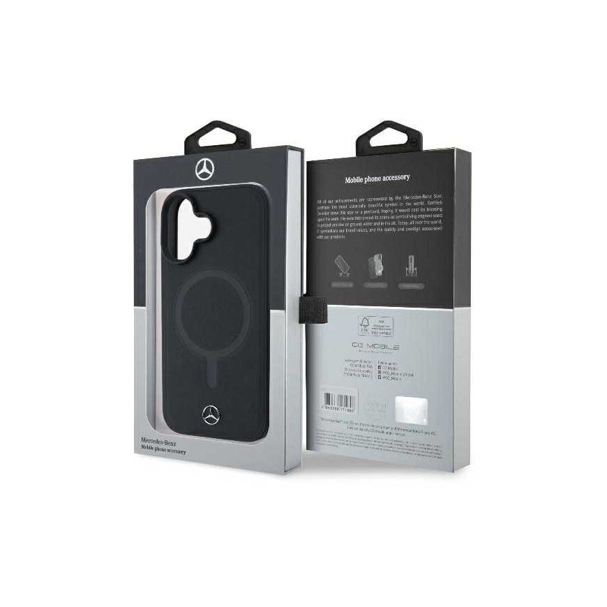 Case Mercedes MEHMP16M23RCMK iPhone 16 Plus 6.7" black/black hardcase Smooth Leather MagSafe – 2