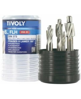 Drilled Tivoli Countersink set Ø6-18mm, HSS-E5, 180°, 6 pcs