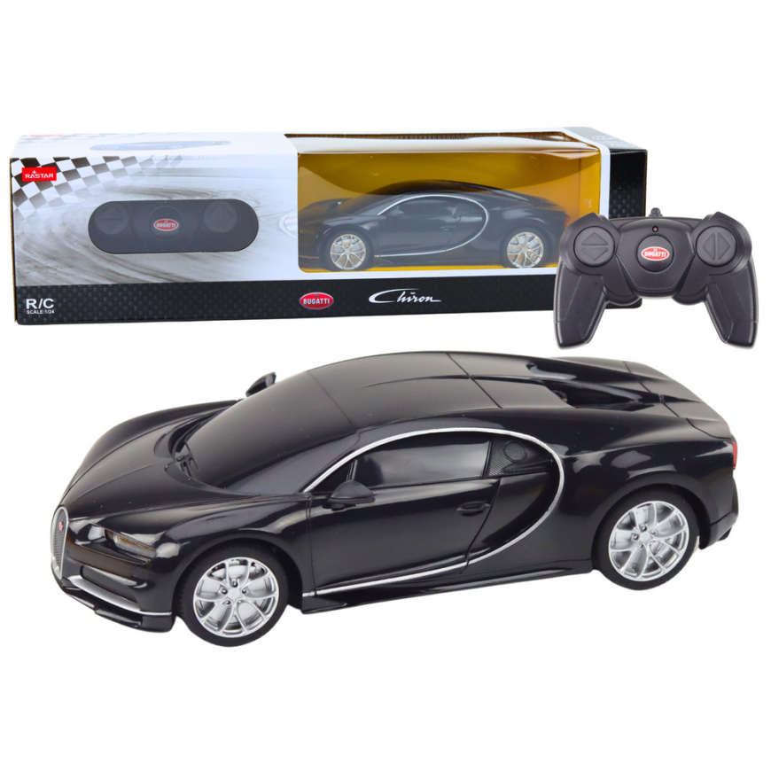 Rastar Remote Control Car Bugatti Veyron Chiron 1:24 Black