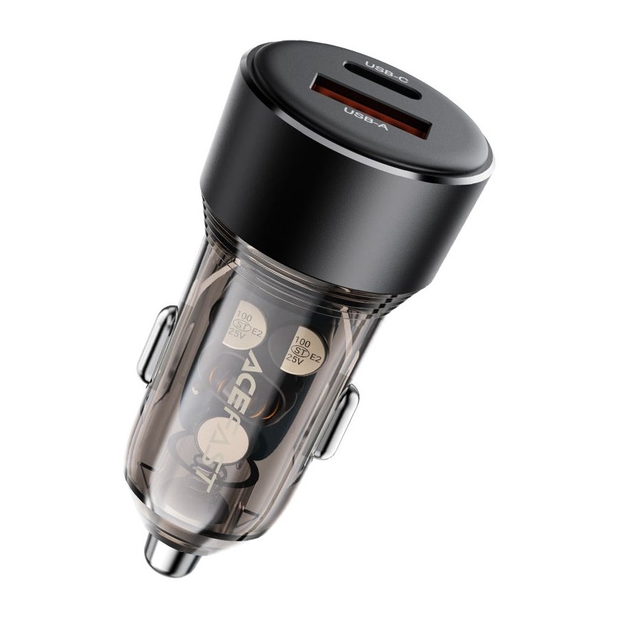 Acefast B12 car charger 60W USB-A | USB-C - black
