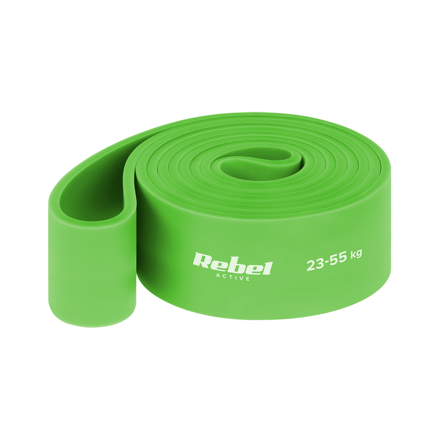 Latex exercise band - Power Band PL-5, green 23-55 kg REBEL ACTIVE