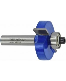 Tivoly Rabbeting cutter with ball bearing, 31.8x10 mm, 8mm shank
