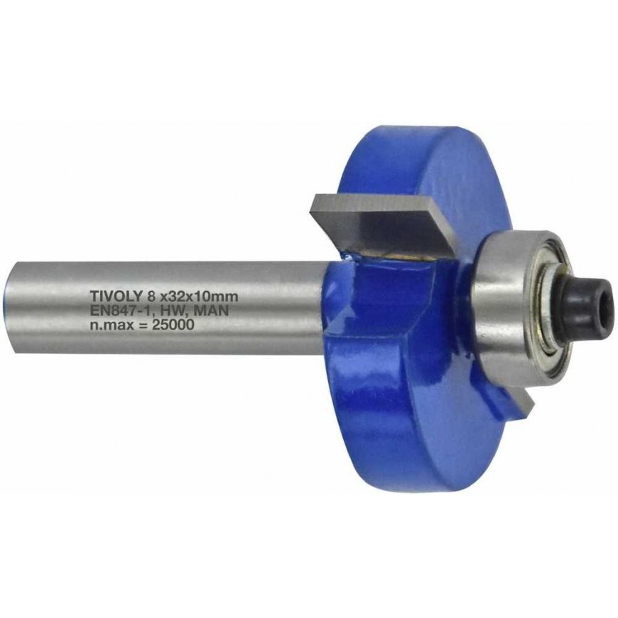 Tivoli Rabbeting cutter with ball bearing, 31.8x10 mm, 8mm shank