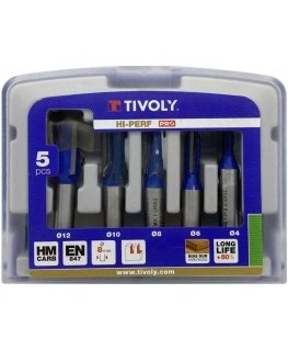 Drill Tivoli Straight slotting cutters set 4 / 6 / 8 / 10 / 12mm, 8mm shank, 5 pcs