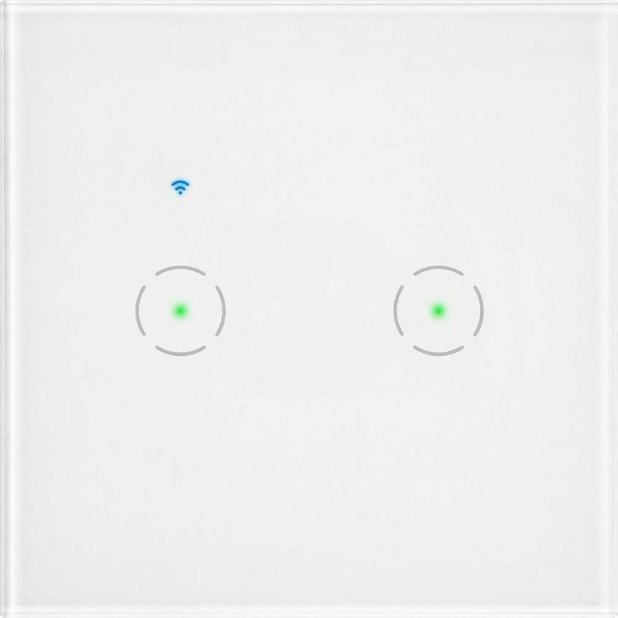 Orno „Tuya Smart Home“ dvigubas „Wi-Fi“ įleidžiamas jungiklis, baltas – 3
