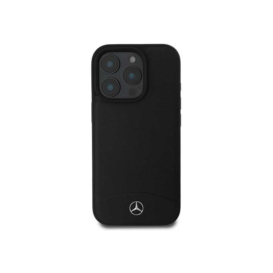 Case Mercedes MEHMP16X23RBARK iPhone 16 Pro Max 6.9" black/black hardcase Textured And Plain Leather MagSafe – 2