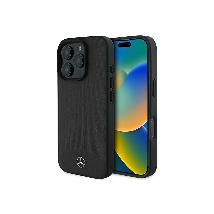 Case Mercedes MEHMP16X23RBARK iPhone 16 Pro Max 6.9" black/black hardcase Textured And Plain Leather MagSafe – 4