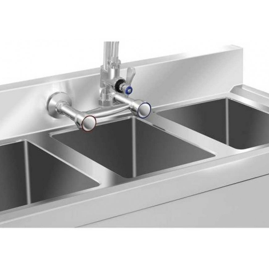 Royal Catering Stainless steel catering sink, 3 bowl basin, 100x50cm – 3