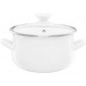 Enamel pot with lid Pieza cream 16 cm 2 l ENAMEL OLKUSZ Enamel pot with lid Pieza cream 16 cm 2 l ENAMEL OLKUSZ