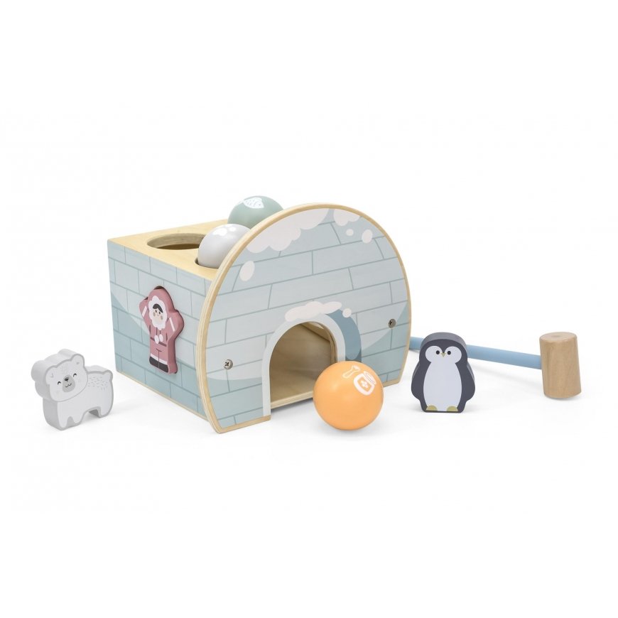 Viga Toys Wooden Igloo with hammer, figures and sorter – 2