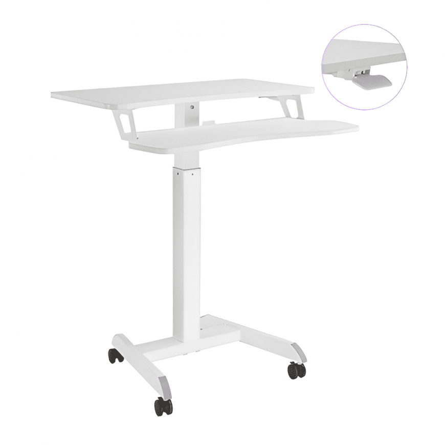 Spacetronik Buddy 03 adjustable table on wheels, white – 4