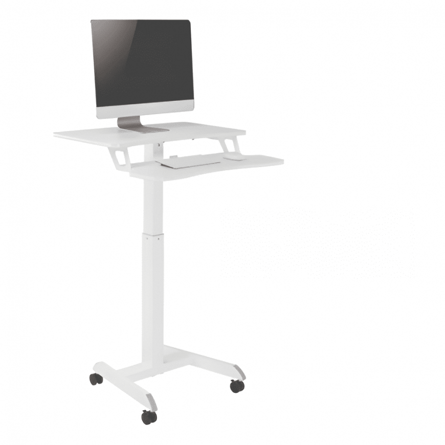 Spacetronik Buddy 03 adjustable table on wheels, white – 5