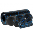 Set wałek do masażu, mini roller, 2 piłki, 2 duoball-e, 6 parts, color black-blue, material EPP, REBEL ACTIVE