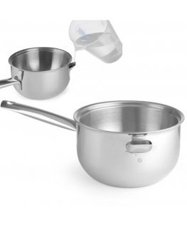 Steel pot with water jacket 1 l 300 x 165 x 95 mm - Hendi 833032