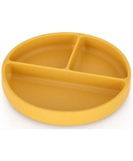 Petite&Mars Take&Match - silicone plate with compartments and suction cup | Intense ocher