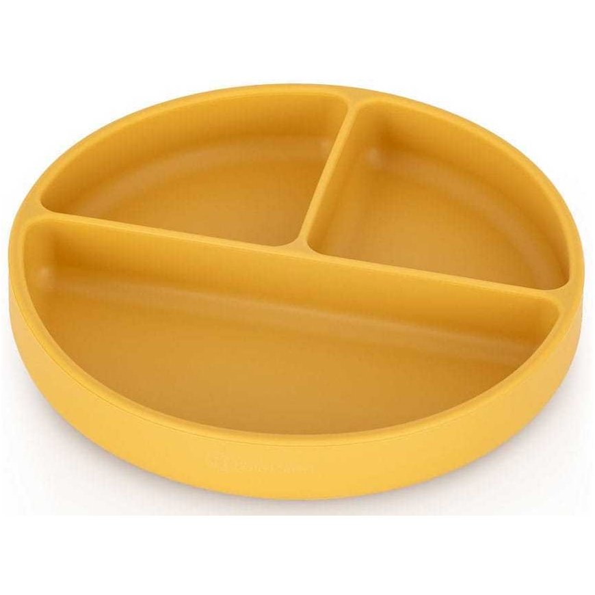 Petite&Mars Take&Match - silicone plate with compartments and suction cup | Intense ocher